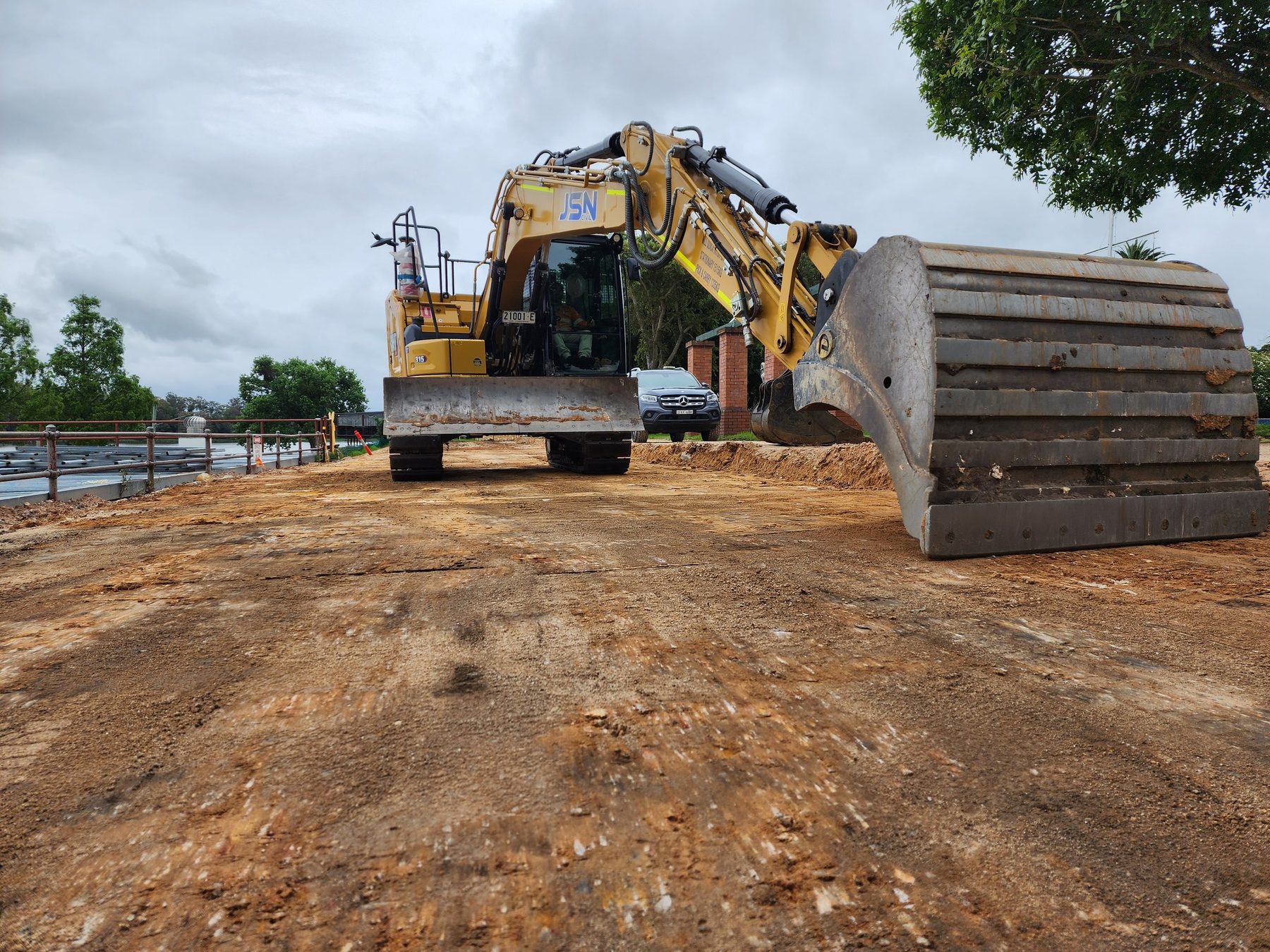 JSN Civil excavator on a civil construction site