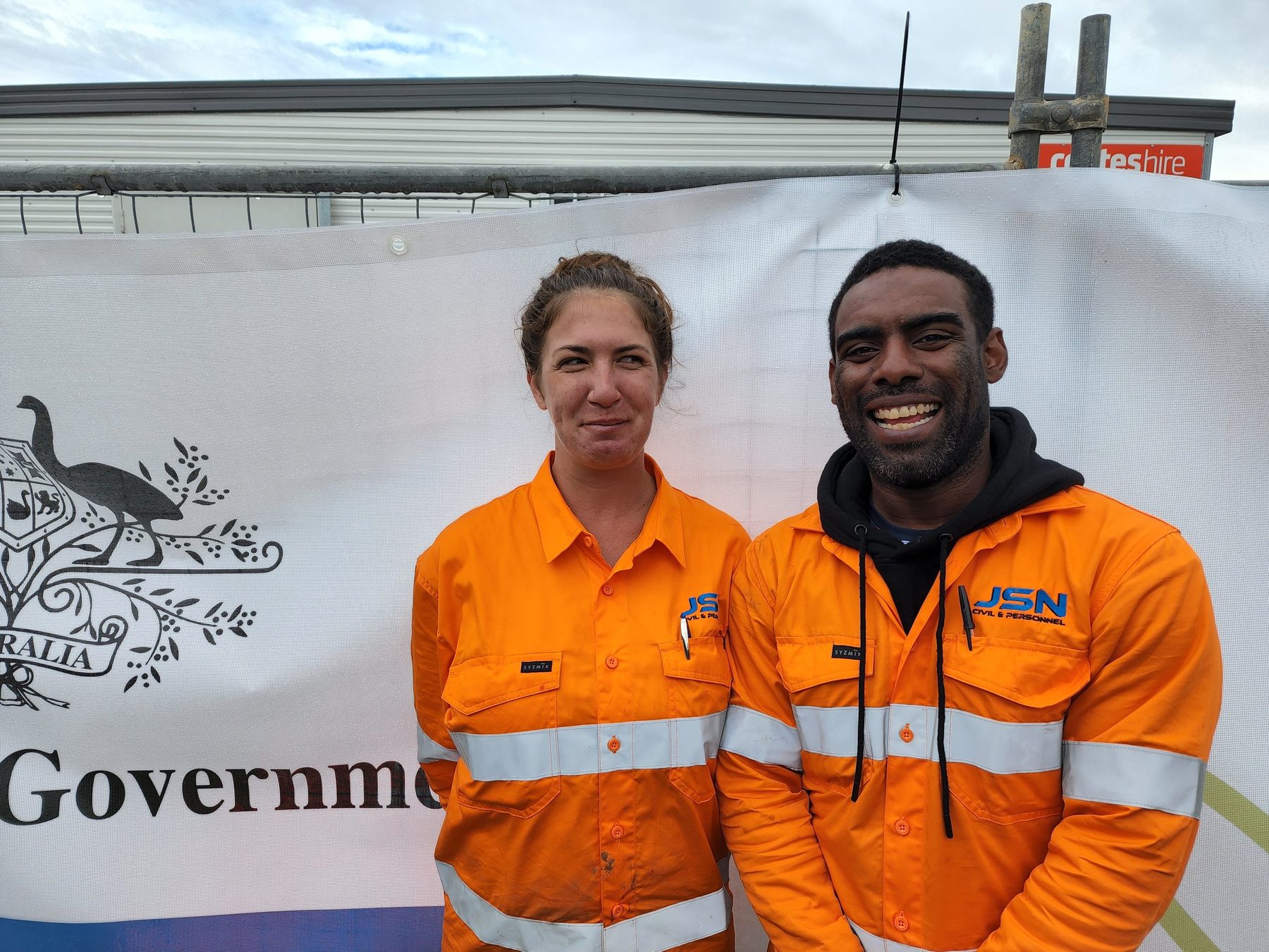 JSN Civil and Personnel labour team members in hi-vis work shirts