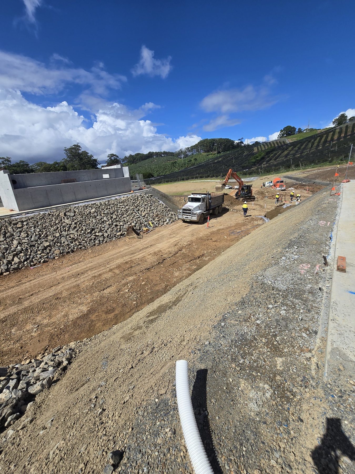 Civil subdivision and groundworks under blue sky